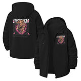 Tiger and Typographic Streetwear Unisex Full-Zip Printed Waterproof Hooded Windbreaker