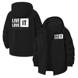 Live Love It Unisex Full-Zip Printed Waterproof Hooded Windbreaker