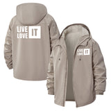 Live Love It Unisex Full-Zip Printed Waterproof Hooded Windbreaker
