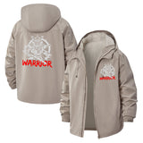 Samurai Warrior Unisex Full-Zip Printed Waterproof Hooded Windbreaker