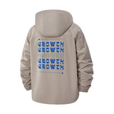 Typographic Growth Unisex Full-Zip Printed Waterproof Hooded Windbreaker