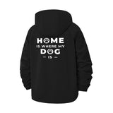 Home Is Where My Dog Is Unisex Full-Zip Printed Waterproof Hooded Windbreaker