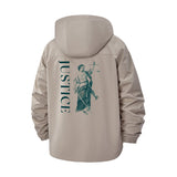 Justice Statue Unisex Full-Zip Printed Waterproof Hooded Windbreaker