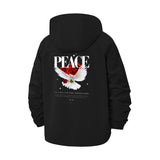 Peace Dove Unisex Full-Zip Printed Waterproof Hooded Windbreaker