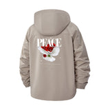 Peace Dove Unisex Full-Zip Printed Waterproof Hooded Windbreaker