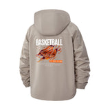 Basketball Motif Unisex Full-Zip Printed Waterproof Hooded Windbreaker
