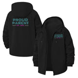 Proud Parent Unisex Full-Zip Printed Waterproof Hooded Windbreaker