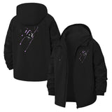 Graffiti Spray Paint Unisex Full-Zip Printed Waterproof Hooded Windbreaker