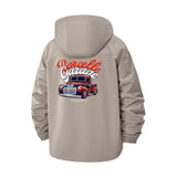 Classic Car Garage Unisex Full-Zip Printed Waterproof Hooded Windbreaker