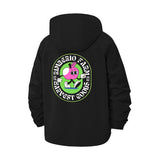 Cartoon Farm Logo Unisex Full-Zip Printed Waterproof Hooded Windbreaker