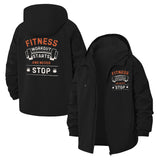 Fitness Motivation Unisex Full-Zip Printed Waterproof Hooded Windbreaker