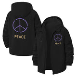 Peace Symbol Unisex Full-Zip Printed Waterproof Hooded Windbreaker