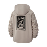 La Mano Motif Unisex Full-Zip Printed Waterproof Hooded Windbreaker