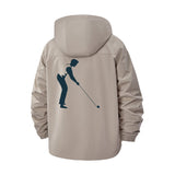 Golf Silhouette Unisex Full-Zip Printed Waterproof Hooded Windbreaker