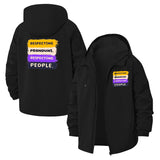 Respecting Pronouns Unisex Full-Zip Printed Waterproof Hooded Windbreaker