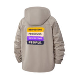 Respecting Pronouns Unisex Full-Zip Printed Waterproof Hooded Windbreaker