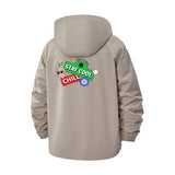 Stay Cool Chill Unisex Full-Zip Printed Waterproof Hooded Windbreaker