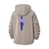 Minimal Strolling Figure Unisex Full-Zip Printed Waterproof Hooded Windbreaker