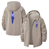 Minimal Strolling Figure Unisex Full-Zip Printed Waterproof Hooded Windbreaker