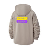 Identity Revolution Slogan Unisex Full-Zip Printed Waterproof Hooded Windbreaker