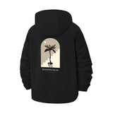 Minimal Palm Archway Unisex Full-Zip Printed Waterproof Hooded Windbreaker