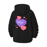Meh Conversation Hearts Unisex Full-Zip Printed Waterproof Hooded Windbreaker
