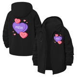 Meh Conversation Hearts Unisex Full-Zip Printed Waterproof Hooded Windbreaker
