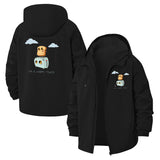 Happy Toast Unisex Full-Zip Printed Waterproof Hooded Windbreaker