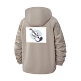 Violin Illustration Unisex Full-Zip Printed Waterproof Hooded Windbreaker