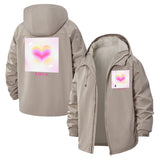 Dreamy Heart Amor Unisex Full-Zip Printed Waterproof Hooded Windbreaker