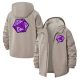 Pixel Dice Unisex Full-Zip Printed Waterproof Hooded Windbreaker
