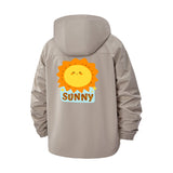 Sunny Cartoon Sun Unisex Full-Zip Printed Waterproof Hooded Windbreaker