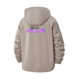 Retro Young Typographic Unisex Full-Zip Printed Waterproof Hooded Windbreaker