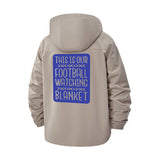 Football Watching Blanket Unisex Full-Zip Printed Waterproof Hooded Windbreaker
