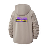 Proudly Label-Free Unisex Full-Zip Printed Waterproof Hooded Windbreaker