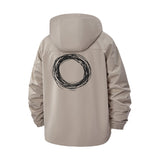 Minimal Brushstroke Circle Unisex Full-Zip Printed Waterproof Hooded Windbreaker