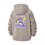 Whimsical Mental Breakdown Unisex Full-Zip Printed Waterproof Hooded Windbreaker