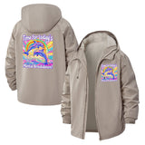 Whimsical Mental Breakdown Unisex Full-Zip Printed Waterproof Hooded Windbreaker