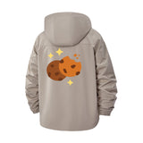 Sparkling Cookie Motif Unisex Full-Zip Printed Waterproof Hooded Windbreaker