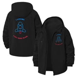 Rocket Leaving This Bad Year Unisex Full-Zip Printed Waterproof Hooded Windbreaker