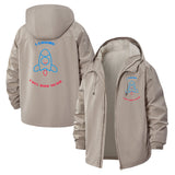 Rocket Leaving This Bad Year Unisex Full-Zip Printed Waterproof Hooded Windbreaker