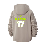 Bold Number Graphic Unisex Full-Zip Printed Waterproof Hooded Windbreaker