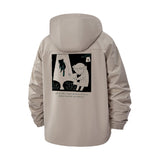 Mystery Forest Illustration Unisex Full-Zip Printed Waterproof Hooded Windbreaker