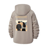 Modern Romance Illustration Unisex Full-Zip Printed Waterproof Hooded Windbreaker