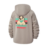 Chubby Pug Graphic Unisex Full-Zip Printed Waterproof Hooded Windbreaker