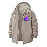 Glitch Heart Unisex Full-Zip Printed Waterproof Hooded Windbreaker