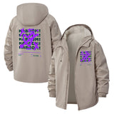 Glitch Heart Unisex Full-Zip Printed Waterproof Hooded Windbreaker