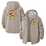 Retro Smiley No Shirt No Shoes Unisex Full-Zip Printed Waterproof Hooded Windbreaker