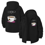 Text Me Coffee Cup Unisex Full-Zip Printed Waterproof Hooded Windbreaker