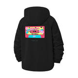 Retro Cassette Tape Unisex Full-Zip Printed Waterproof Hooded Windbreaker